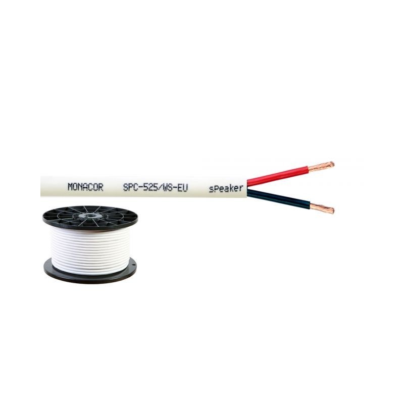 Monacor SPC-525/WS-EU Elastyczny kabel głośnikowy, ziemny, produkowany w UE, 2 x 2.5mm/100m
